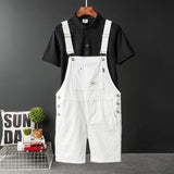 Men’s Retro Cargo Suspender Jumpsuit – Casual Straight Fit Korean Style Overalls