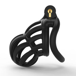 Black Chastity Lock, Breathable Men's Cobra Curve Ring
