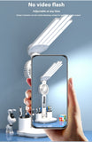 3-in-1 Multifunction Table Lamp LED Four-headed Folding Fan, USB Rechargeable Desk Light Calendar Clock