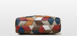 Retro Geometric Pattern Color-matching Shoulder Bag, Fashion Large Capacity Stitching Handbag or Totes for Women