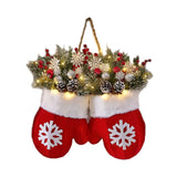 Glove-shaped Christmas Wreath – Decorative Garland for Door, Window & Gate, Xmas Party Decor