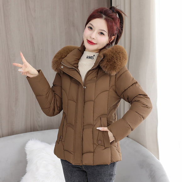 Fur Collar Down Jacket, Slimming Coat