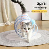 Folded S Type Cats' Tunnel, Spring Mouse, Outdoor Toys for Kittens, Interactive Pet Supplies