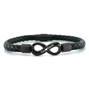 To my Man Love you Forever and Always Infinity - Leather Bracelet for Husbands, Dad and Sons