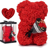 Rose Bear, Preserved Fake Flower, Valentine's Day, Birthday Present