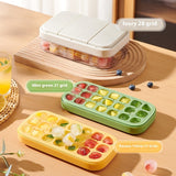 Press-down Silicone Ice Tray – One-touch Release Freezer Cube Maker for Home Use