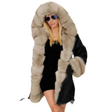 Cotton-padded Jacket, Hooded Fur Collar Coat