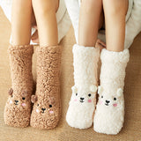 Winter Floor Socks, Velvet Thicken Warm Coral Velvet Cute Stockings, Japanese-style Home Footwear Non-slip Tights, New Year Gifts Winter Accessories