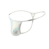 Shiny Men's Thong, Bronzing Patent Leather Shorts