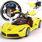 Door Openable Steering Wheel Charging Remote Control Racing Children's Sports Car, RC Toys