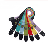 Adjustable Pure Cotton Guitar Strap with Leather Ends – Comfortable Instrument Shoulder Belt Accessory
