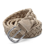 Woven Cotton Rope Belt – Casual Waxed Cord Design with Metal Buckle