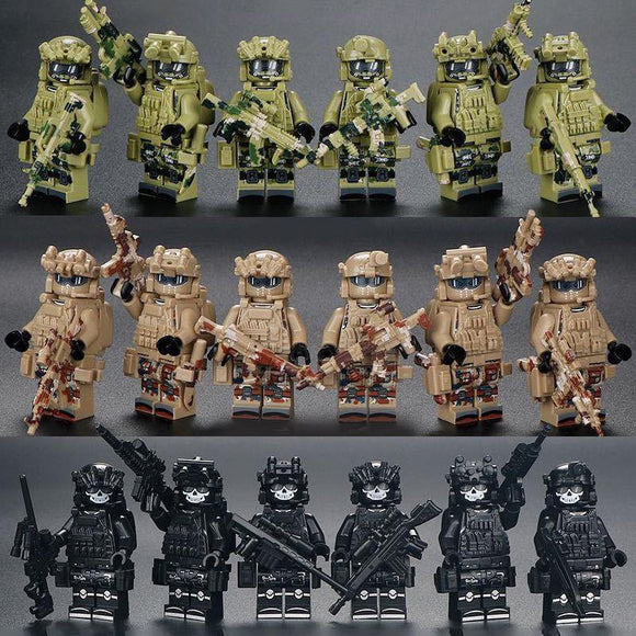 Military Building Blocks Doll, Assembled Desert Special Forces