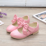 Girls' White Leather Sandals, Bowknot Children Princess Shoes