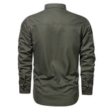 Long-sleeve Solid Color Shirt, Military Style Clothing