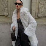 Women’s Faux Fur Thick Winter Coat – Elegant Warm Long Jacket