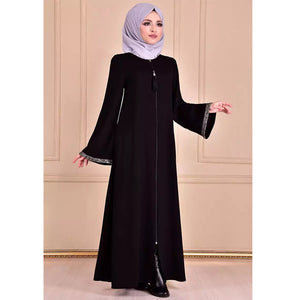 Middle East Dubai Turkish Jalabiya Zipper Jabla Cardigan Robe