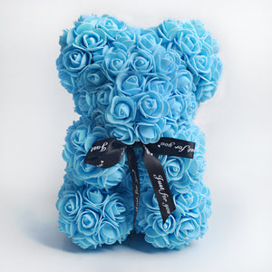 Valentine's Day Gift Rose Bear, Eternal Flower Rose Teddy Bear, PE Foam Toy for New Year's Eve