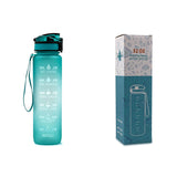 Tritan Water Bottle with Time Marker Bounce Cover, Motivational Water Bottle with Leakproof Lid for Sports Cycling and Outdoors