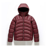 Unisex Hooded Down Jacket – Couple Style with Ribbed Design