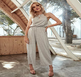 Fashion Solid Color, Women's Suspender Jumpsuit