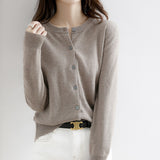 New Thin Round Neck Cardigan Sweater, Short Outer Tops
