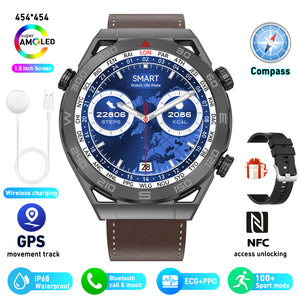 ECG PPG Bluetooth Calling, Compass GPS, Wireless Charger Smartwatch