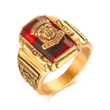 And the Wind 1973 Tiger Walton Navy Titanium Ring, Men's Personality RC-303 Retro Ring