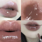 Black Tube, Glossy Milk Tea Color, Moisturizing Lip Oil