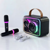 Bluetooth-compatible Speaker, Colorful RGB Portable Karaoke Wireless Stereo