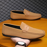 Men’s Solid Color Penny Loafers – Classic Slip-on Casual & Business Boat Shoes