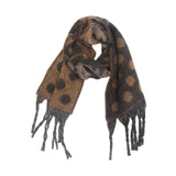 Thick Jacquard Dot Shawl Scarf with Tassels