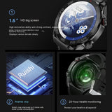Waterproof, Multi-functional Ultra-thin-16, Large Screen, Heart Rate, Blood Pressure Monitoring, Bluetooth Calling, Smartwatch