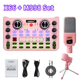 X66 M998 Sound Card for Live Show, KTV Microphone Full Set