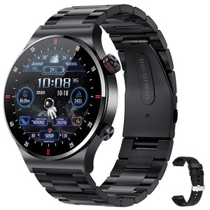 Bluetooth Calling, QW33 ECG PPG, Business Stainless Steel Strap, Waterproof Men's Watch