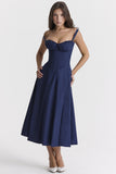 Fashion Suspender Gown for Women, Commuter Temperament, Solid Color, French, High-split Sexy Summer Dresses
