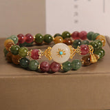 Natural Tourmaline Double Ring Jade Twin Bracelet – Luxury Women’s Jewelry