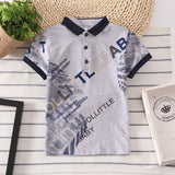 Boys' Printed Polo Shirt, Kids' Casual Short Sleeve Top for Children, Summer Wear