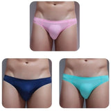 Bee Sha Traceless Sheer Men's Underwear, Summer Triangle Seamless Ice Silk Underwear