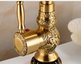 All Copper Antique European Faucet – Rotary Carved Bathroom or Kichen Basin Tap