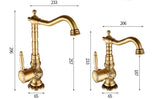All Copper Antique European Faucet – Rotary Carved Bathroom or Kichen Basin Tap