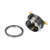 Vintage Old Gold Hollow Piercing Enlargement Earrings in Black