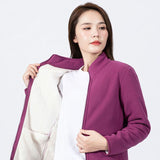 Women's Autumn and Winter Lamb Wool, Stand Up Collar Cardigan Sweatshirt