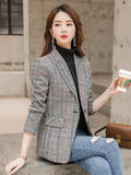 Plaid Women's Waist-slimming Casual Coat