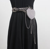 Diagonal Bag Single Shoulder Rhinestone Belt Decoration