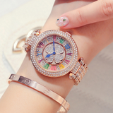 Four-leaf Clover Women's Watch, Full Diamond Waterproof Korean Fashion Girls' Clock