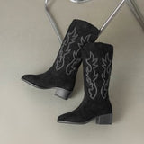Women's Retro Embroidered Western Cowboy Boots
