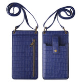 Multi-function Crossbody Bags for Mobile Phone Croc Pattern Wallet Card Holder