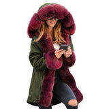 Cotton-padded Jacket, Hooded Fur Collar Coat