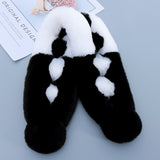 Classic Color-matched Plush Cross Scarf